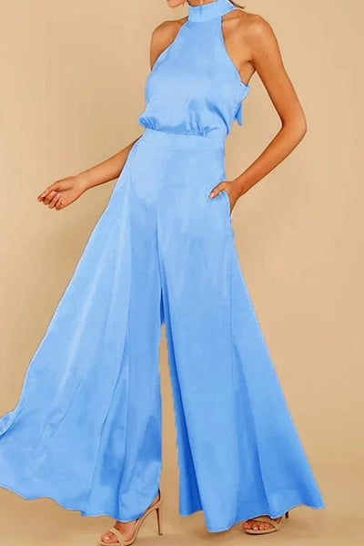 The Luxe Motion – Halter Satin Jumpsuit