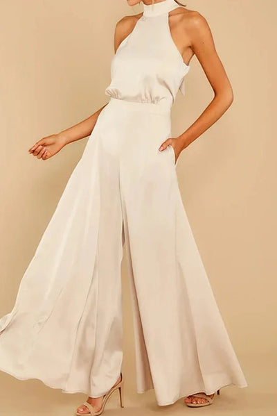 The Luxe Motion – Halter Satin Jumpsuit