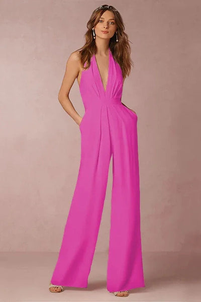The Lounge Allure – Draped Halter Jumpsuit