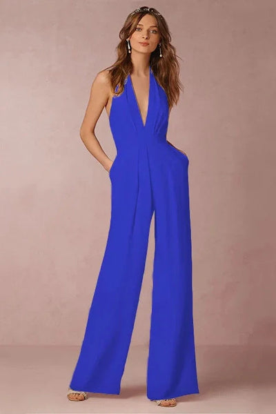 The Lounge Allure – Draped Halter Jumpsuit