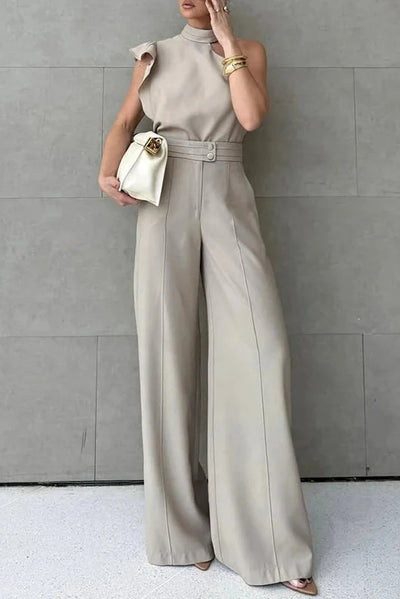 The Modern Grace – Asymmetric High-Neck Jumpsuit