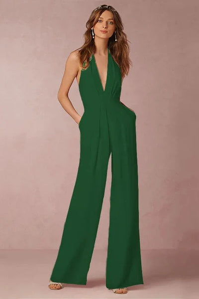 The Lounge Allure – Draped Halter Jumpsuit