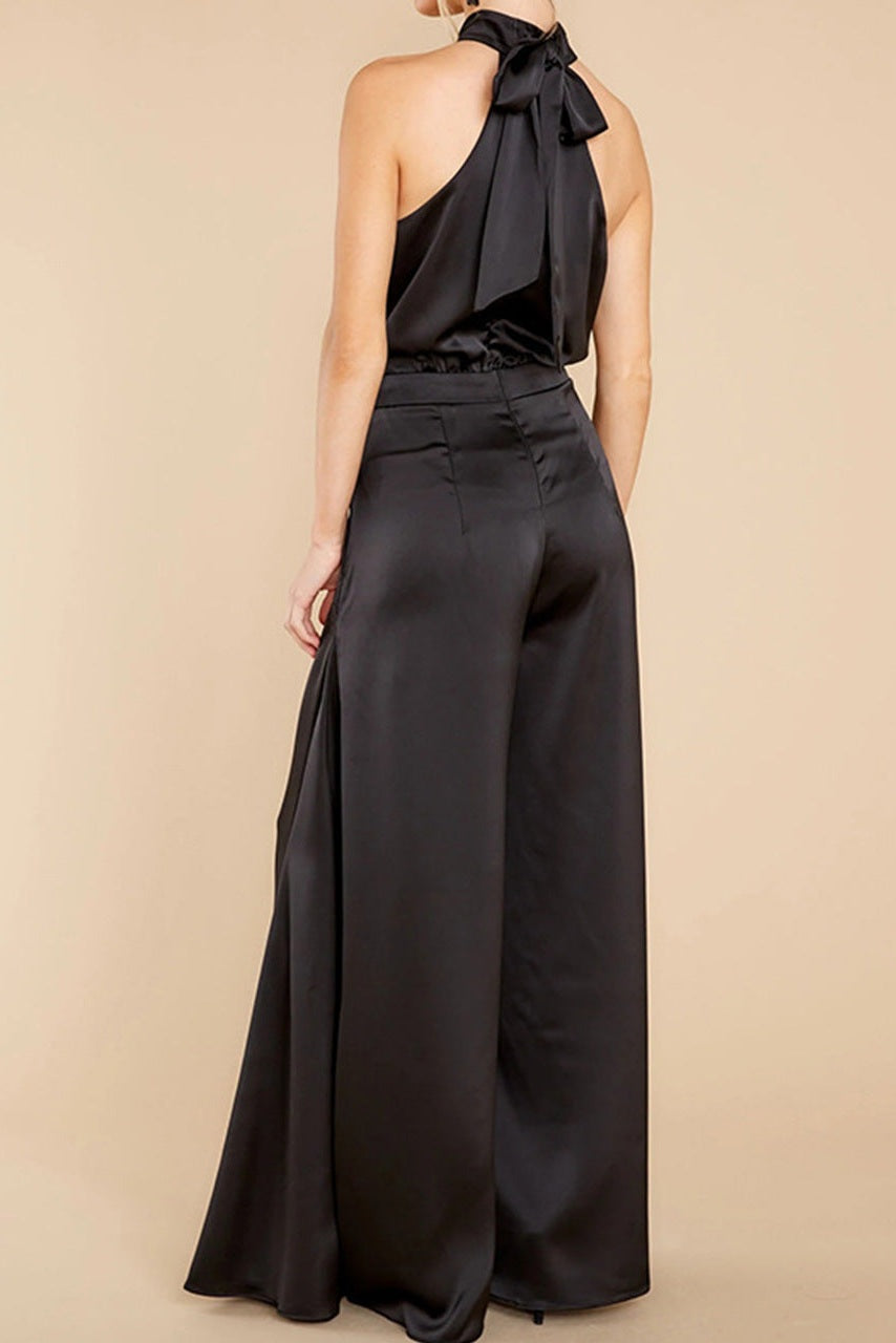 The Luxe Motion – Halter Satin Jumpsuit