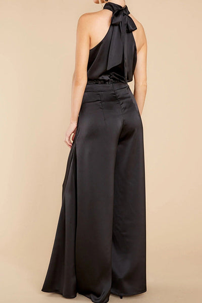 The Luxe Motion – Halter Satin Jumpsuit