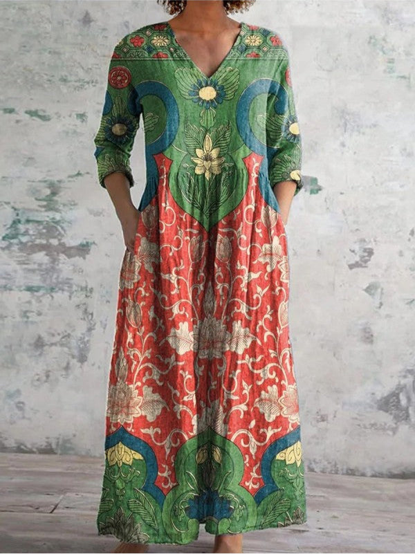 Claudine | Maxi dress with vintage floral print