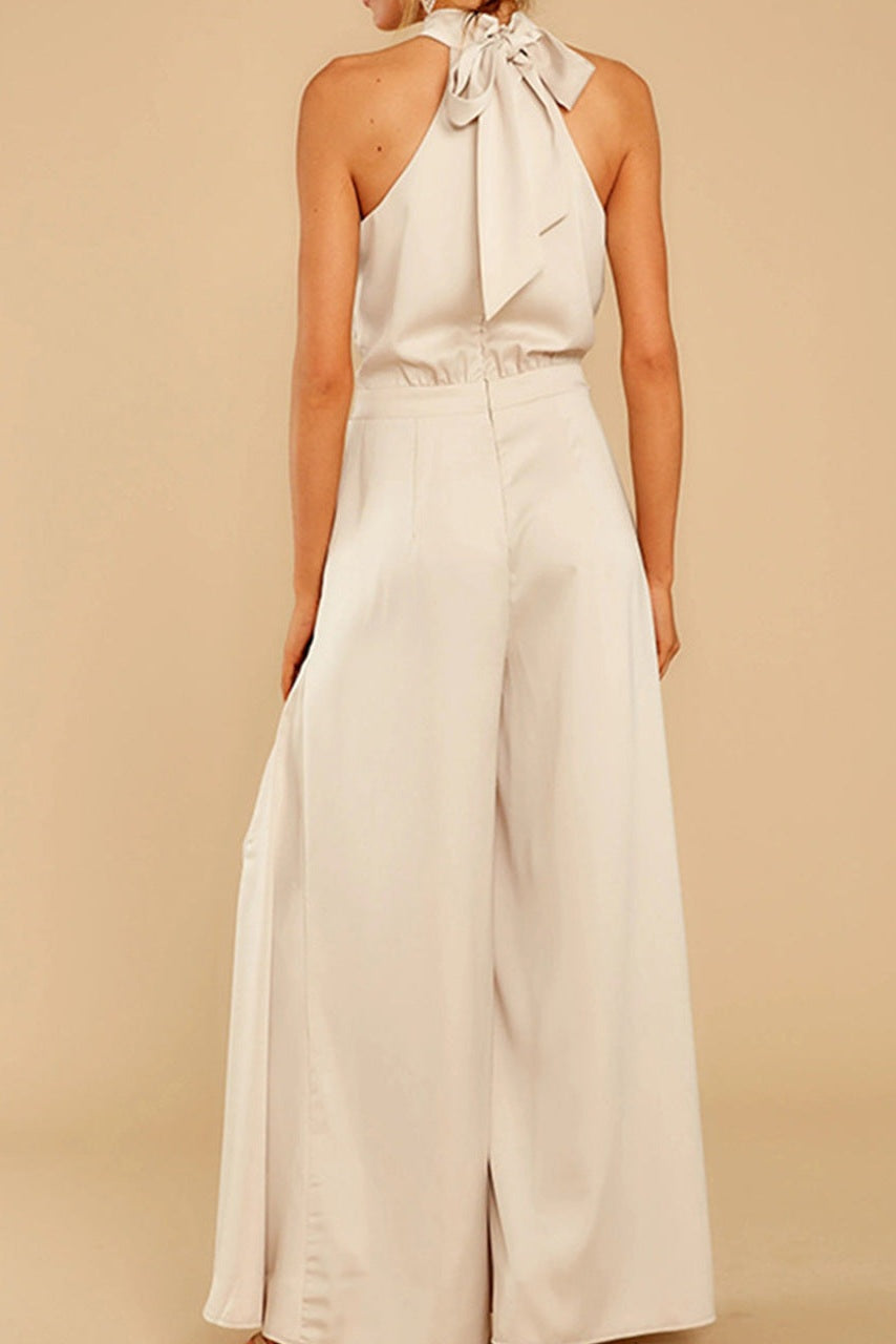 The Luxe Motion – Halter Satin Jumpsuit